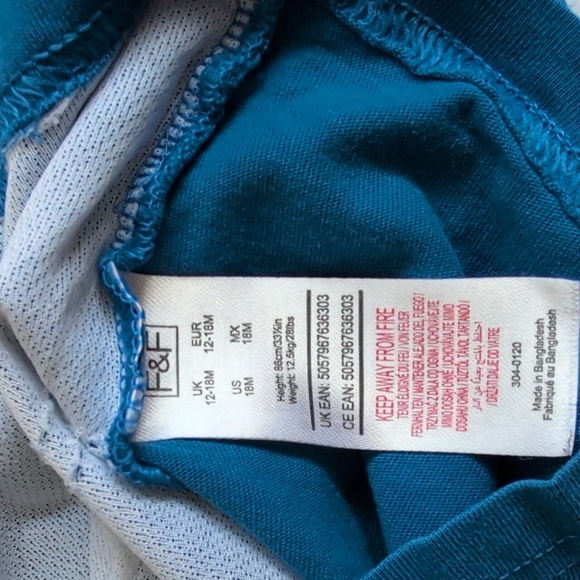 f&f dinosaur boucle graphic long sleeve cotton shirt 12-18 months baby boy - Picture 2 of 6